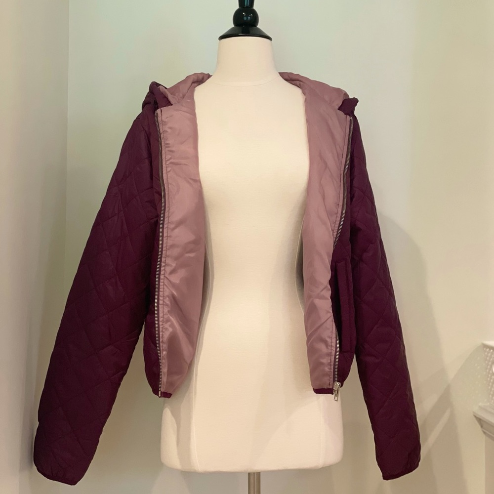 Forever 21 Purple Quilted Puffer Jacket